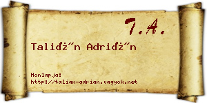 Talián Adrián névjegykártya